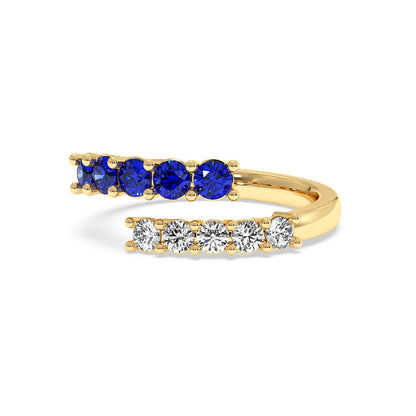 0.75CTW Round Shape Lab-Created Blue Sapphire in 14K Gold Ring