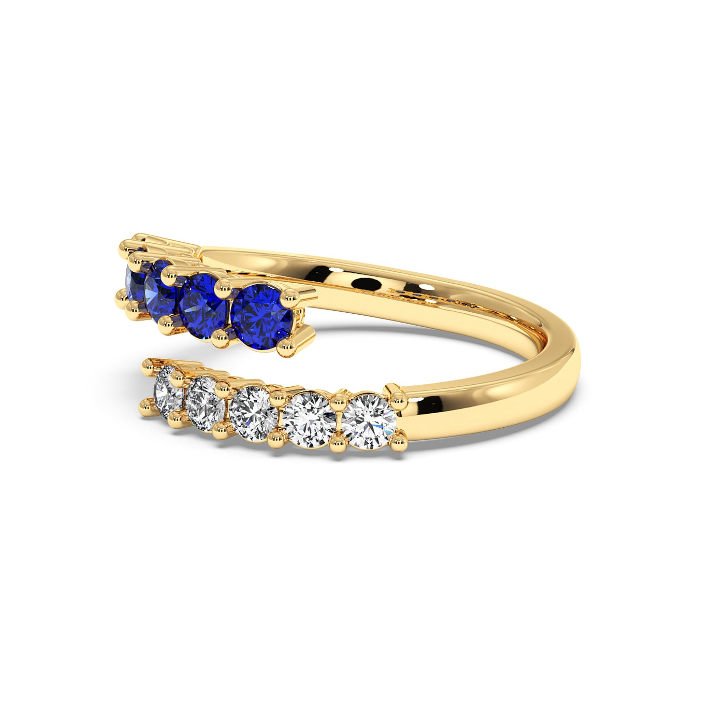 0.75CTW Round Shape Lab-Created Blue Sapphire in 14K Gold Ring