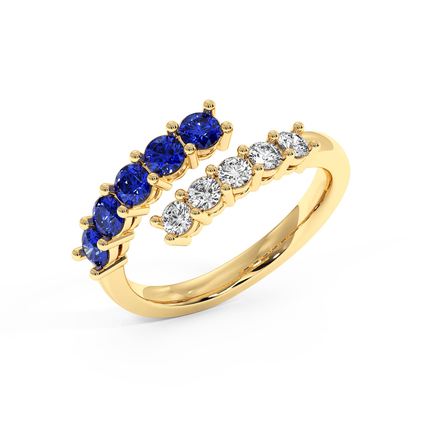 0.75CTW Round Shape Lab-Created Blue Sapphire in 14K Gold Ring