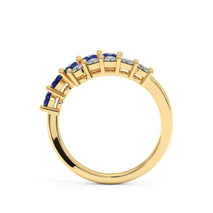 0.75CTW Round Shape Lab-Created Blue Sapphire in 14K Gold Ring