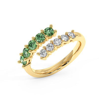 0.75CTW Round Shape Lab-Created Blue Sapphire in 14K Gold Ring