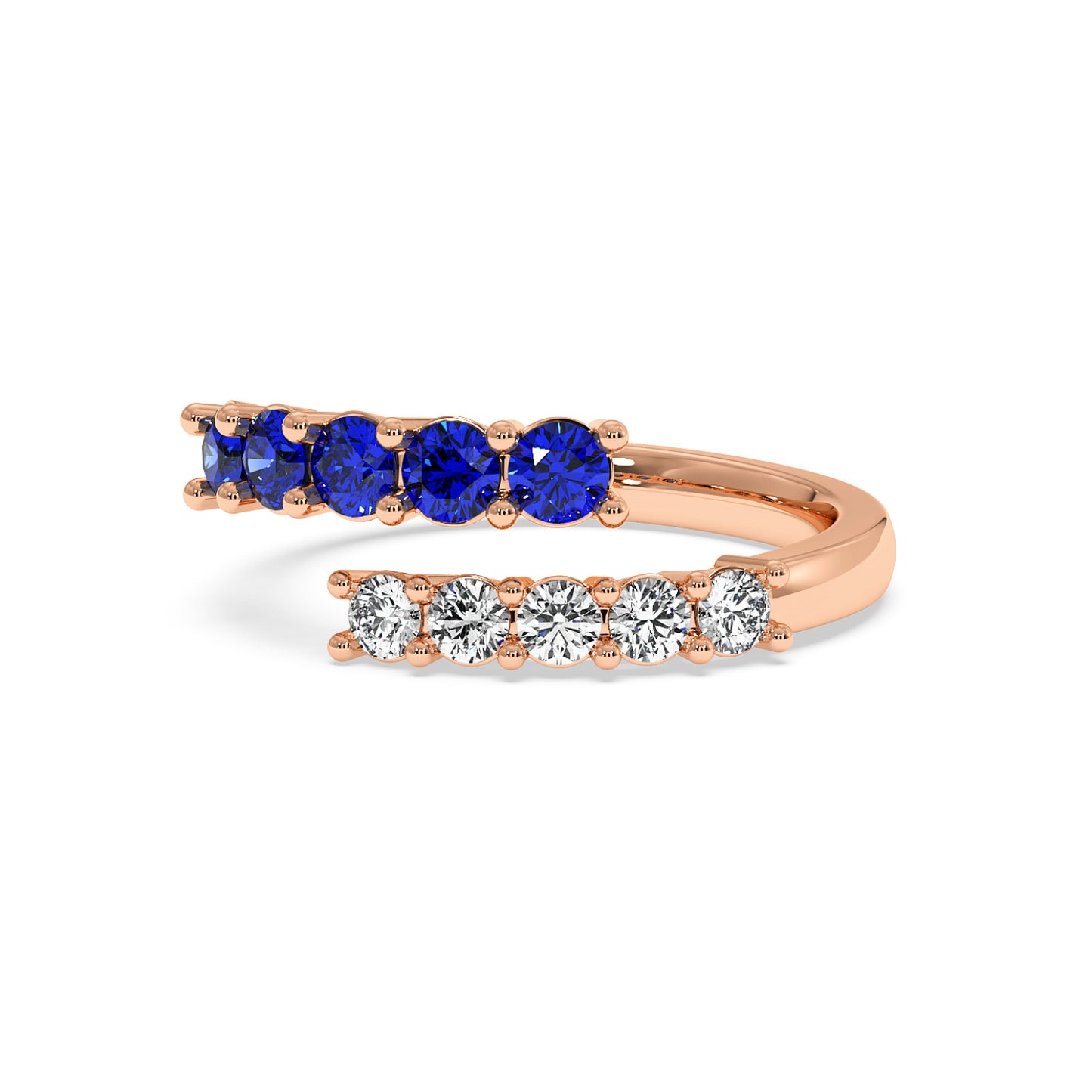 0.75CTW Round Shape Lab-Created Blue Sapphire in 14K Gold Ring