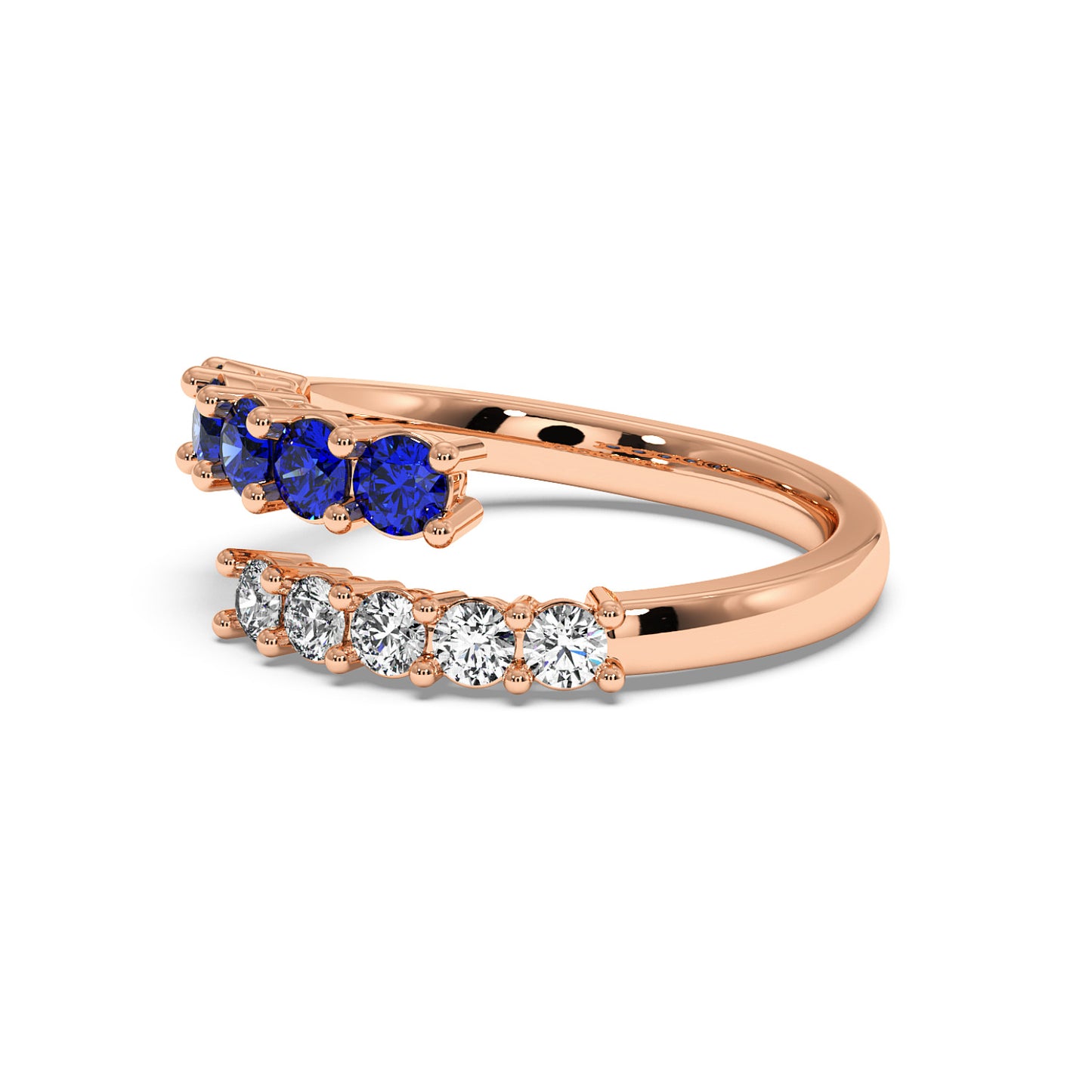 0.75CTW Round Shape Lab-Created Blue Sapphire in 14K Gold Ring