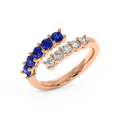 0.75CTW Round Shape Lab-Created Blue Sapphire in 14K Gold Ring