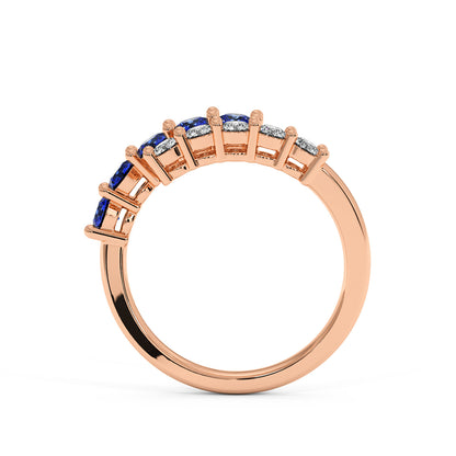 0.75CTW Round Shape Lab-Created Blue Sapphire in 14K Gold Ring