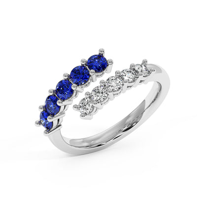 0.75CTW Round Shape Lab-Created Blue Sapphire in 14K Gold Ring