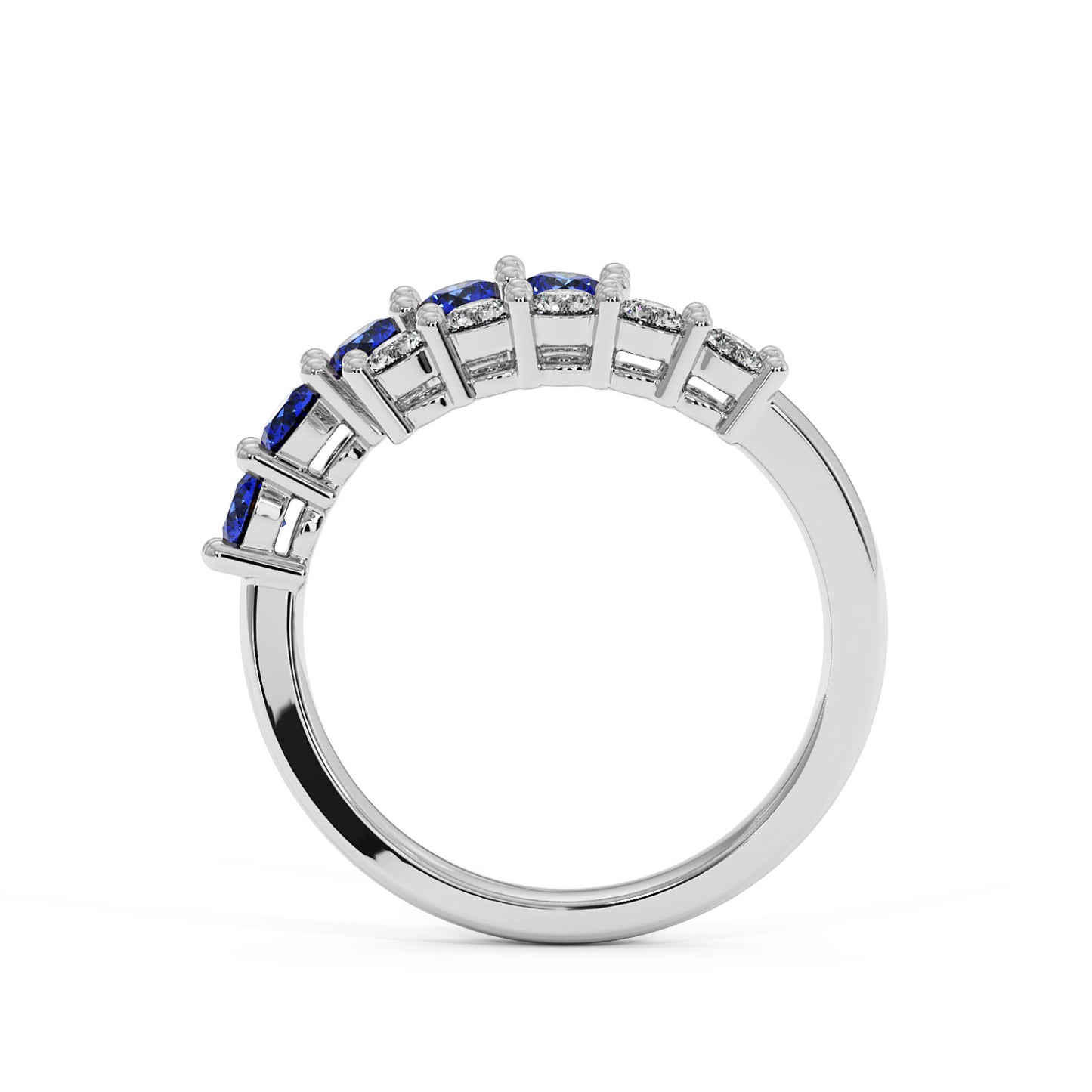 0.75CTW Round Shape Lab-Created Blue Sapphire in 14K Gold Ring