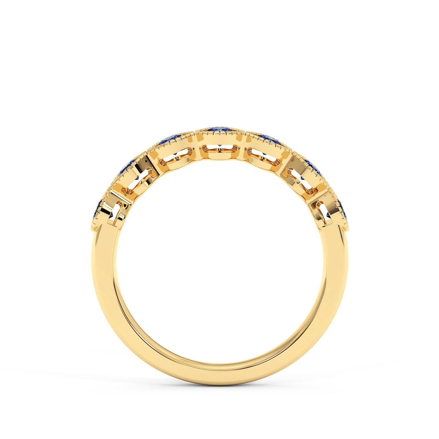 0.50CTW Round Shape Lab-Created Blue Sapphire in 14K Gold Ring