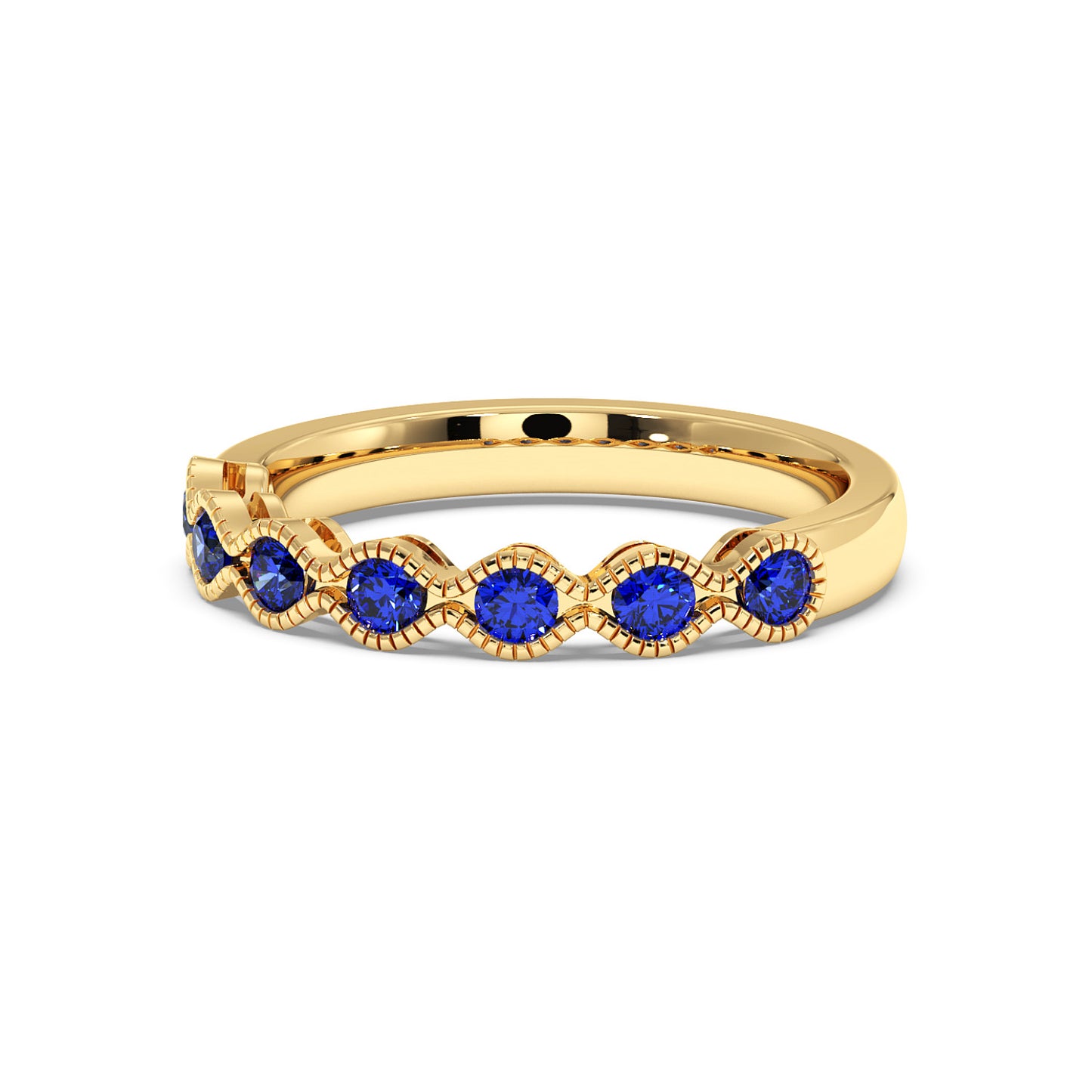 0.50CTW Round Shape Lab-Created Blue Sapphire in 14K Gold Ring