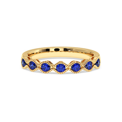 0.50CTW Round Shape Lab-Created Blue Sapphire in 14K Gold Ring