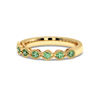 0.50CTW Round Shape Lab-Created Blue Sapphire in 14K Gold Ring