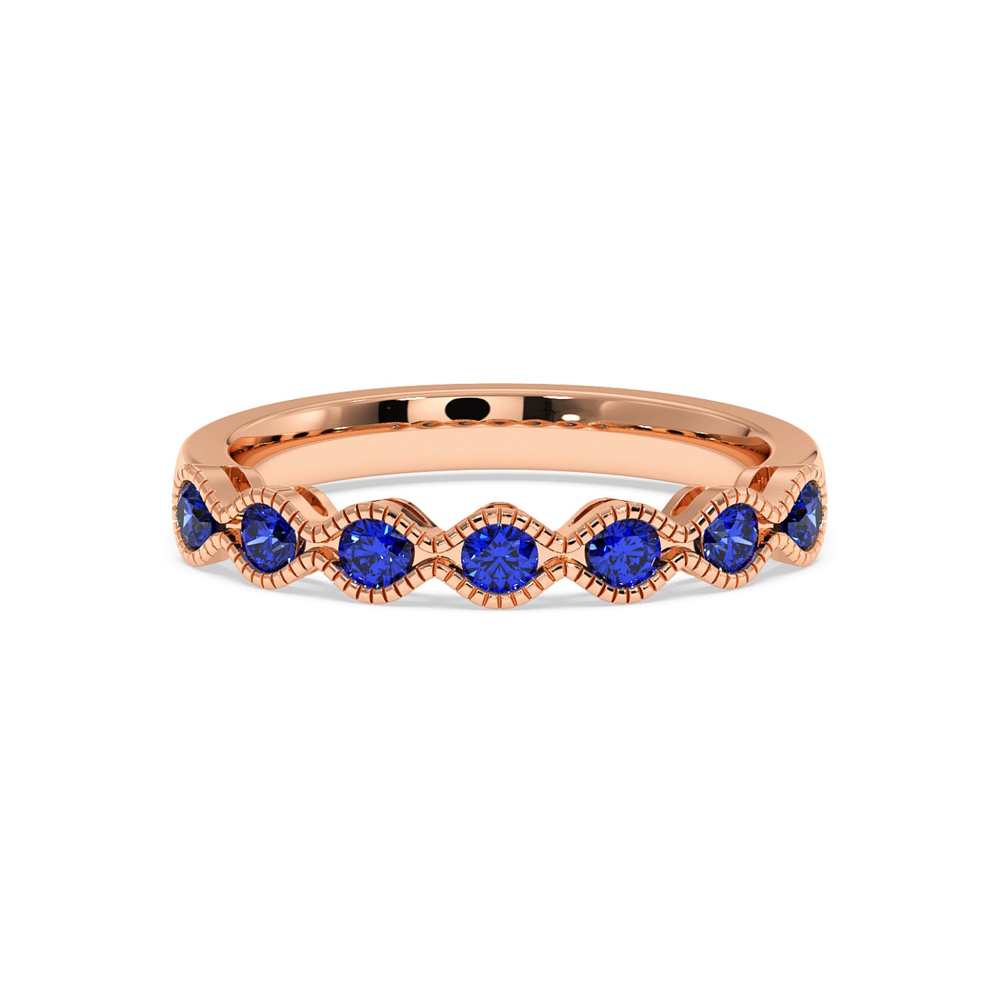0.50CTW Round Shape Lab-Created Blue Sapphire in 14K Gold Ring