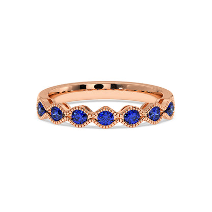 0.50CTW Round Shape Lab-Created Blue Sapphire in 14K Gold Ring