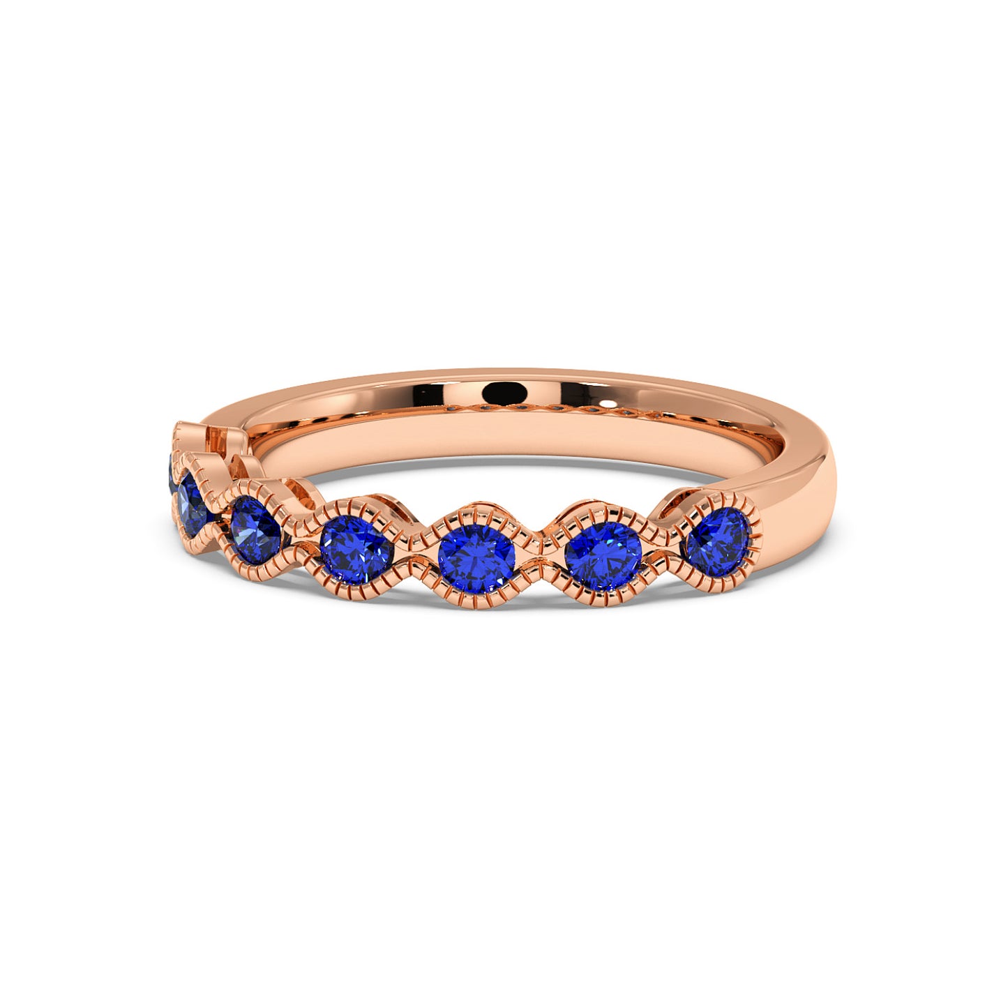 0.50CTW Round Shape Lab-Created Blue Sapphire in 14K Gold Ring