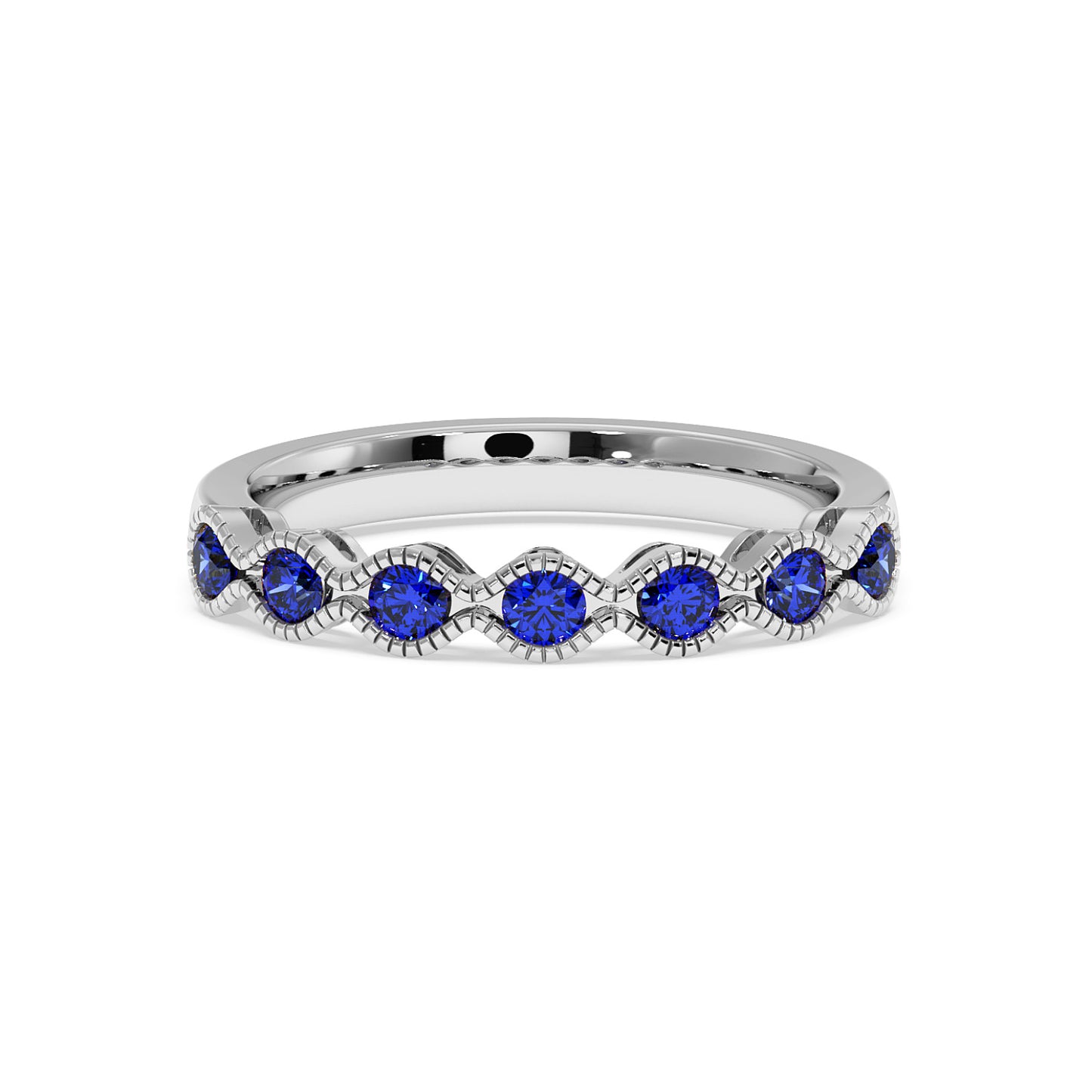 0.50CTW Round Shape Lab-Created Blue Sapphire in 14K Gold Ring