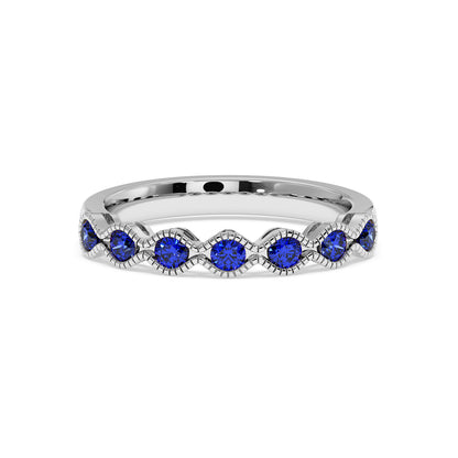 0.50CTW Round Shape Lab-Created Blue Sapphire in 14K Gold Ring