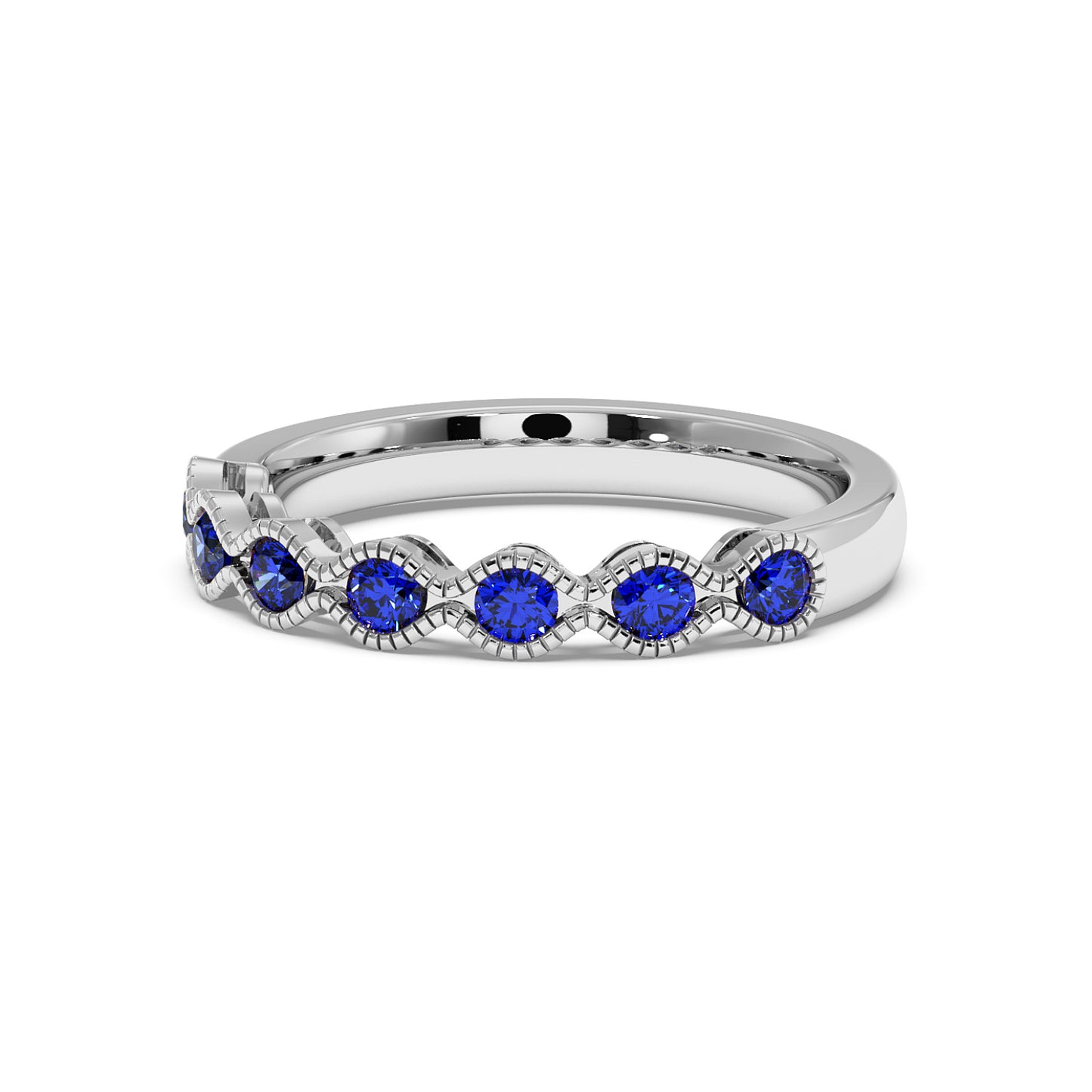 0.50CTW Round Shape Lab-Created Blue Sapphire in 14K Gold Ring