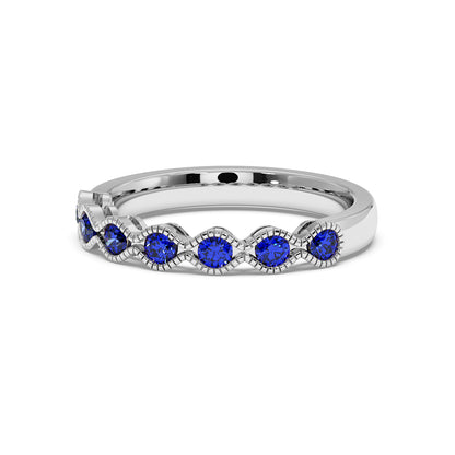 0.50CTW Round Shape Lab-Created Blue Sapphire in 14K Gold Ring