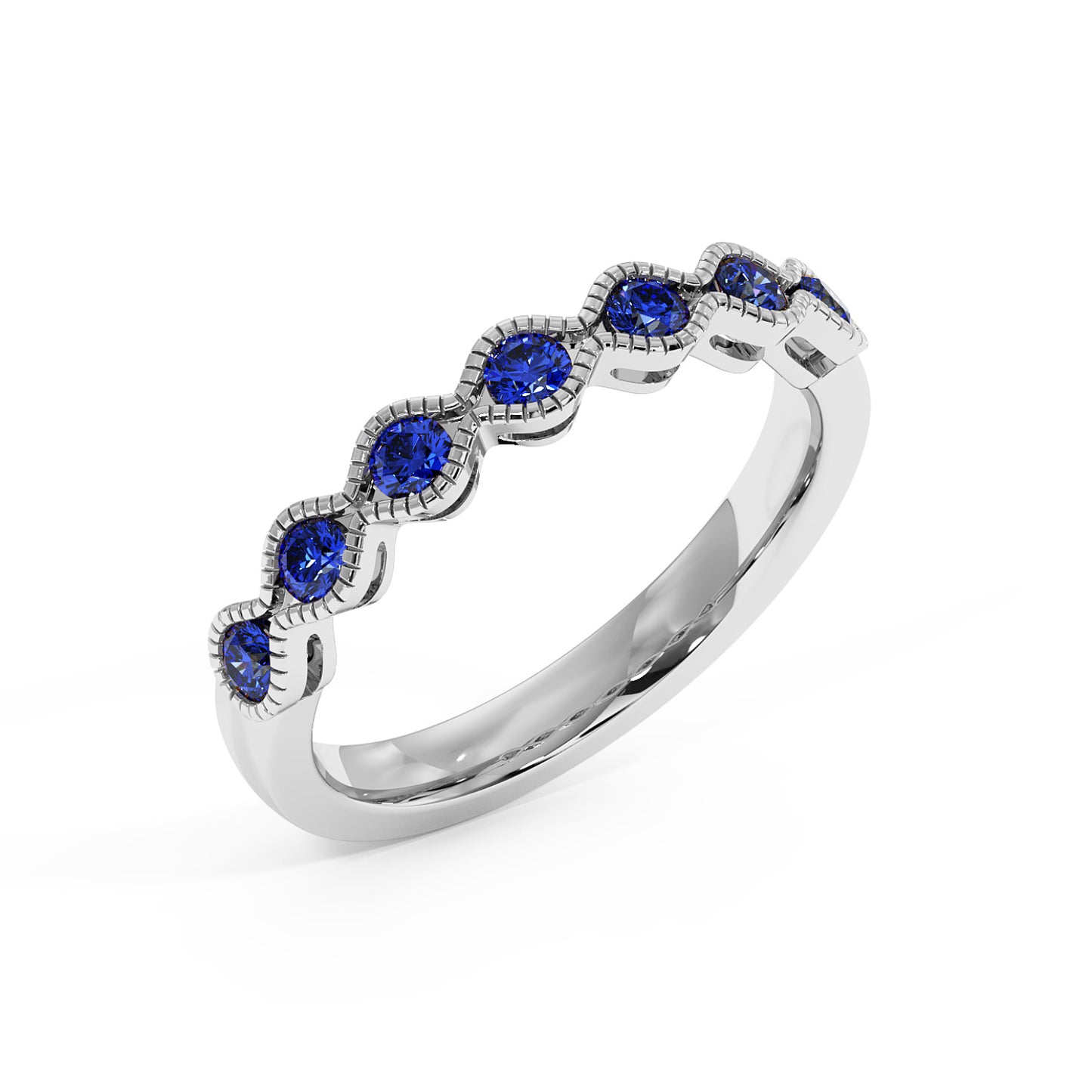 0.50CTW Round Shape Lab-Created Blue Sapphire in 14K Gold Ring