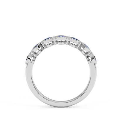 0.50CTW Round Shape Lab-Created Blue Sapphire in 14K Gold Ring