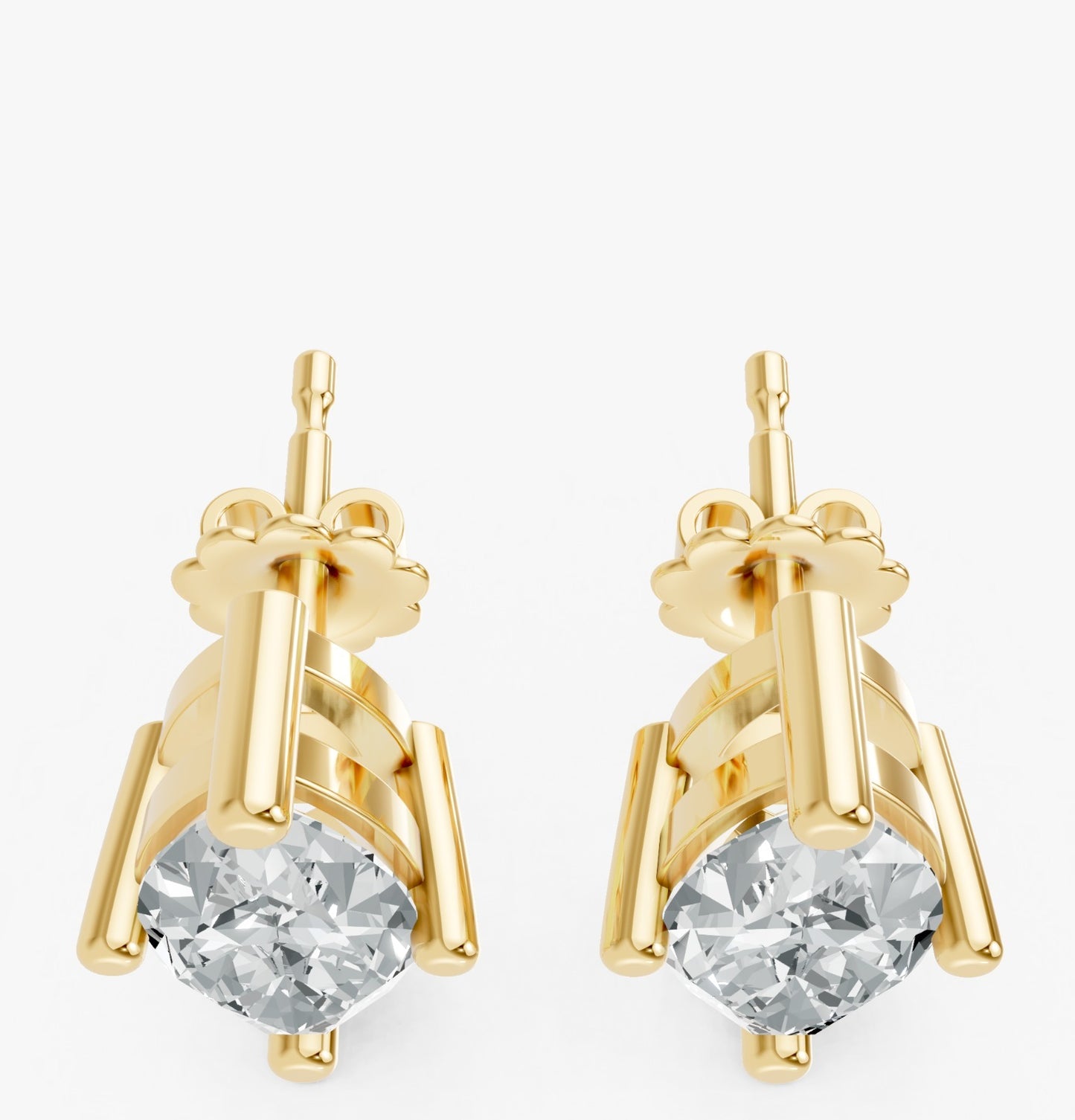 Marquise Shape Lab Grown Diamond 4-prong Push-Back Studs in 925 Silver