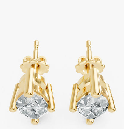 Marquise Shape Lab Grown Diamond 4-prong Push-Back Studs in 925 Silver