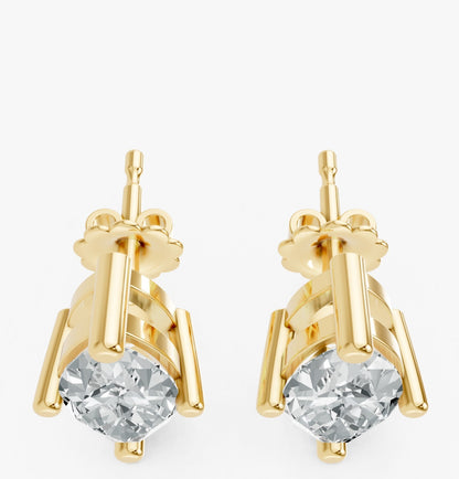 Marquise Shape Lab Grown Diamond 4-prong Push-Back Studs in 925 Silver