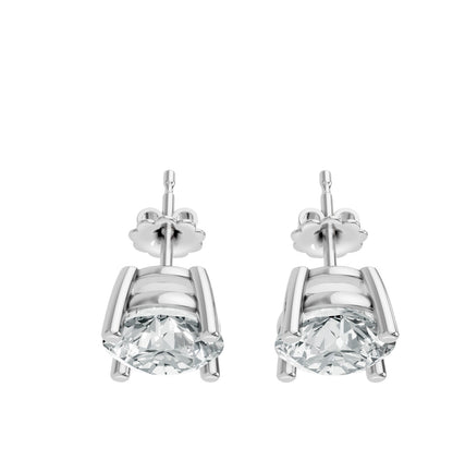 Round Shape Lab Grown Diamond 4-prong Push-Back Studs in 10K / 14K Gold