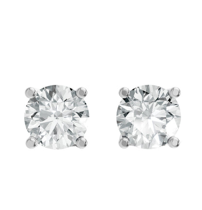 Round Shape Lab Grown Diamond 4-prong Push-Back Studs in 10K / 14K Gold