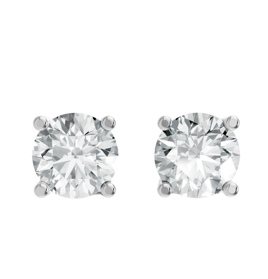 Round Shape Lab Grown Diamond 4-prong Push-Back Studs in 10K / 14K Gold