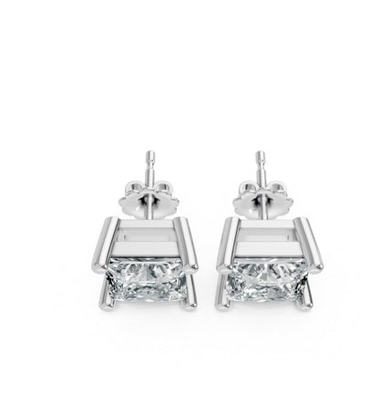 Princess Shape Lab Grown Diamond 4-prong Push-Back Studs in 10K / 14K Gold