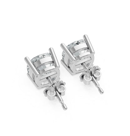 Cushion Shape Lab Grown Diamond 4-prong Push-Back Studs in 10K / 14K Gold