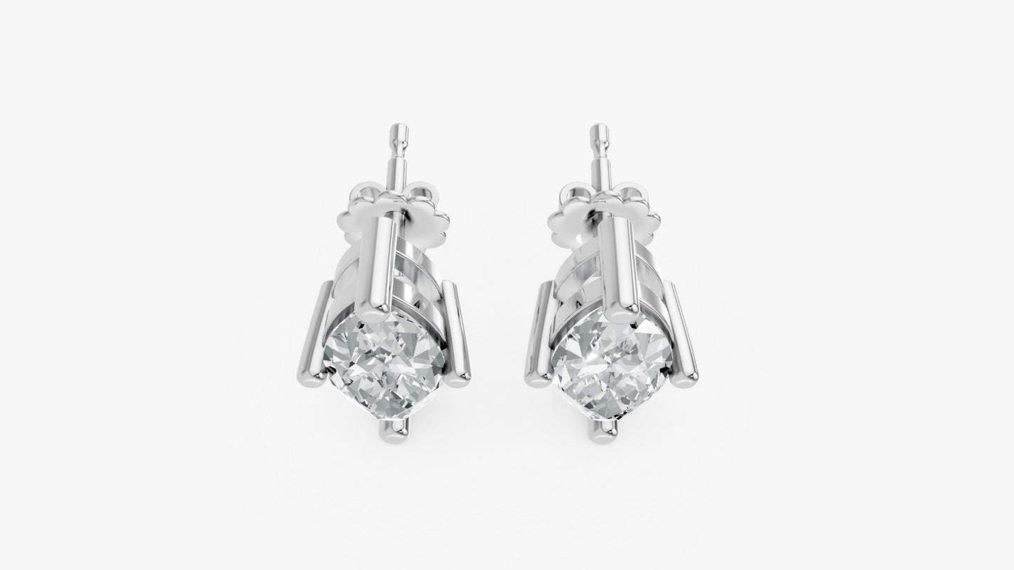 Marquise Shape Lab Grown Diamond 4-prong Push-Back Studs in 10K / 14K Gold