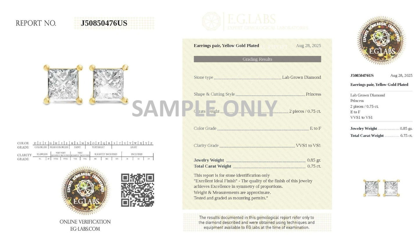 Marquise Shape Lab Grown Diamond 4-prong Push-Back Studs in 10K / 14K Gold