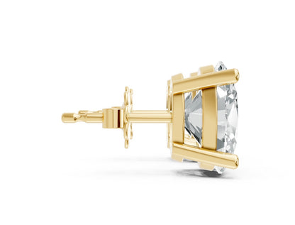 Oval Shape Lab Grown Diamond 4-prong Push-Back Studs in 10K / 14K Gold