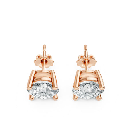 Round Shape Lab Grown Diamond 4-prong Push-Back Studs in 10K / 14K Gold