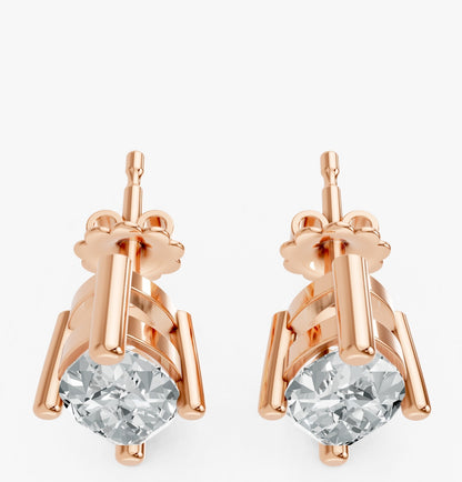 Marquise Shape Lab Grown Diamond 4-prong Push-Back Studs in 10K / 14K Gold