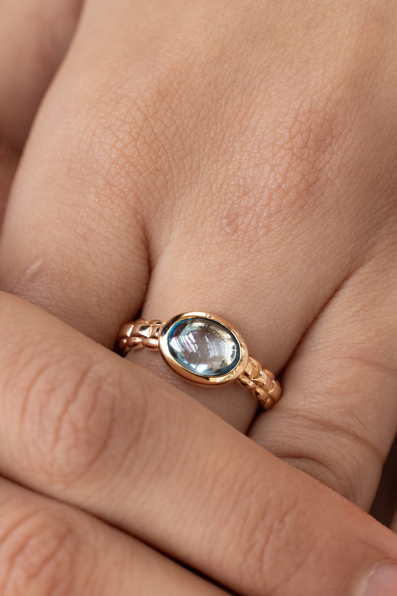 NATURAL GENUINE CANDY COLLECTION RING WITH  BLUE TOPAZ 1.93CTW 18K GOLD VERMEIL ON SILVER