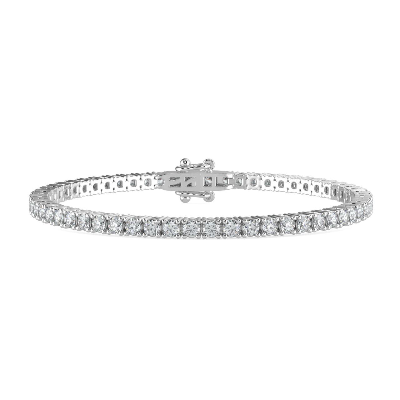 Natural Diamond Line GH/I1 Tennis Bracelet set on 14K Gold