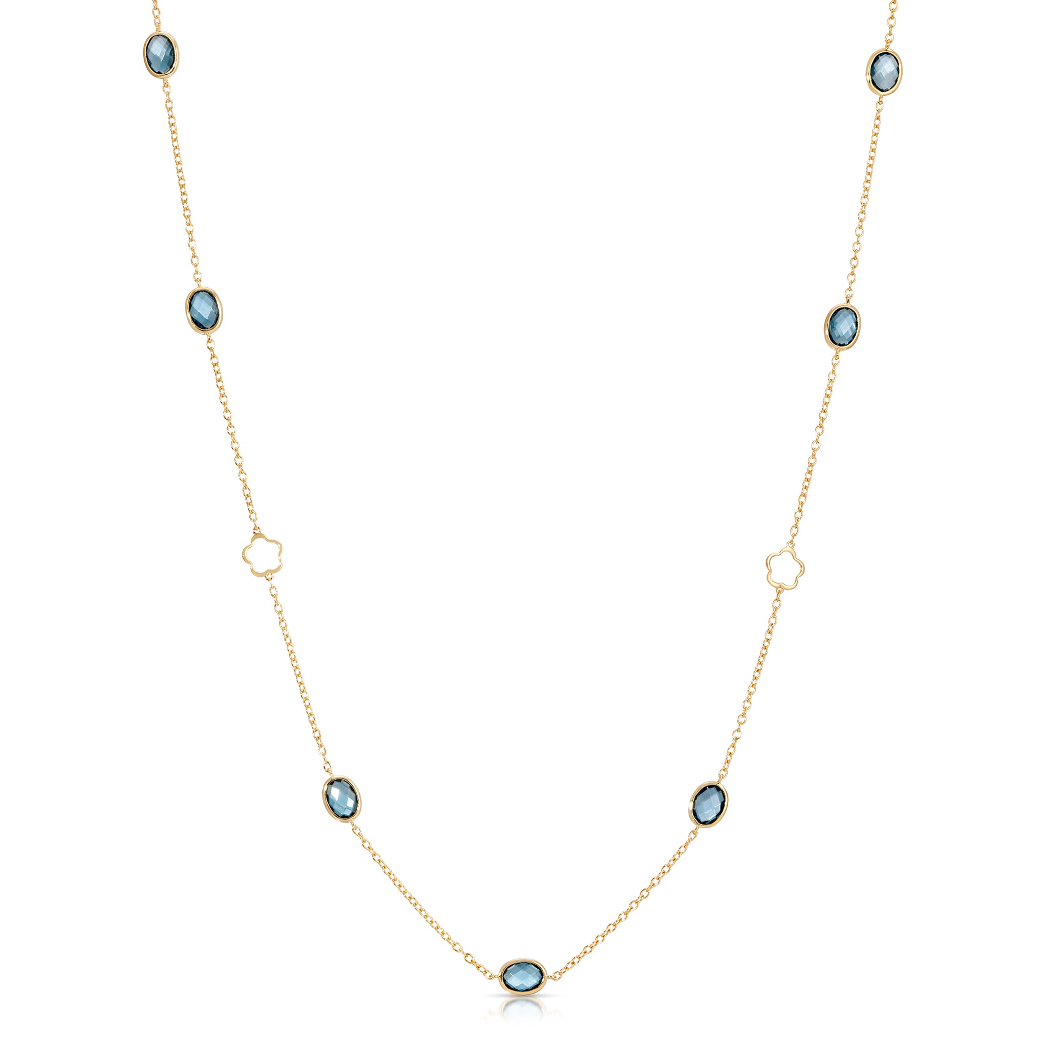 Color Candy Collection Necklace with 7 Cushion Shape Citrine Gold Plated Silver