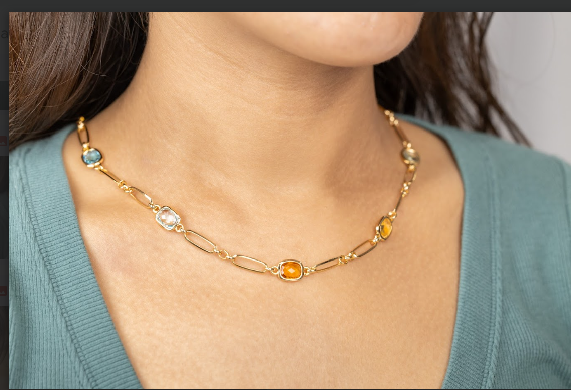 NATURAL GENUINE NECKLACE   18.94CTW IN GREEN AMETHYST,AMETHYST, BLUE TOPAZ, CITRINE   18K GOLD VERMEIL ON SILVER CANDY COLLECTION