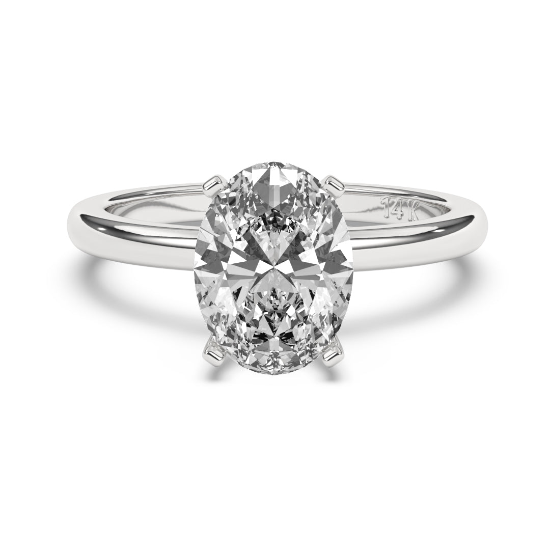 Oval Shape GH/SI Clarity Natural Diamond Solitaire Engagement Diamond Ring