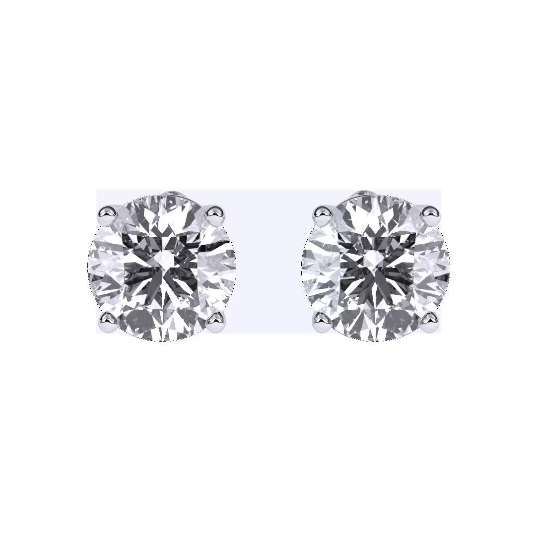 1.5CT F-G Color VS-SI Clarity Round Cut Solitaire Lab-Grown Diamond Stud Earrings with Butterfly Pushbacks Unisex Stud