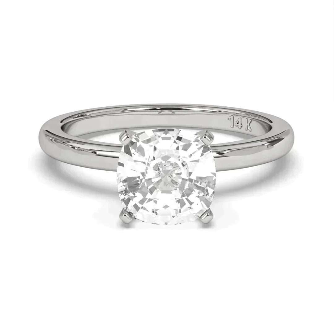 Cushion Shape GH/SI Clarity Natural Diamond Solitaire Engagement Diamond Ring