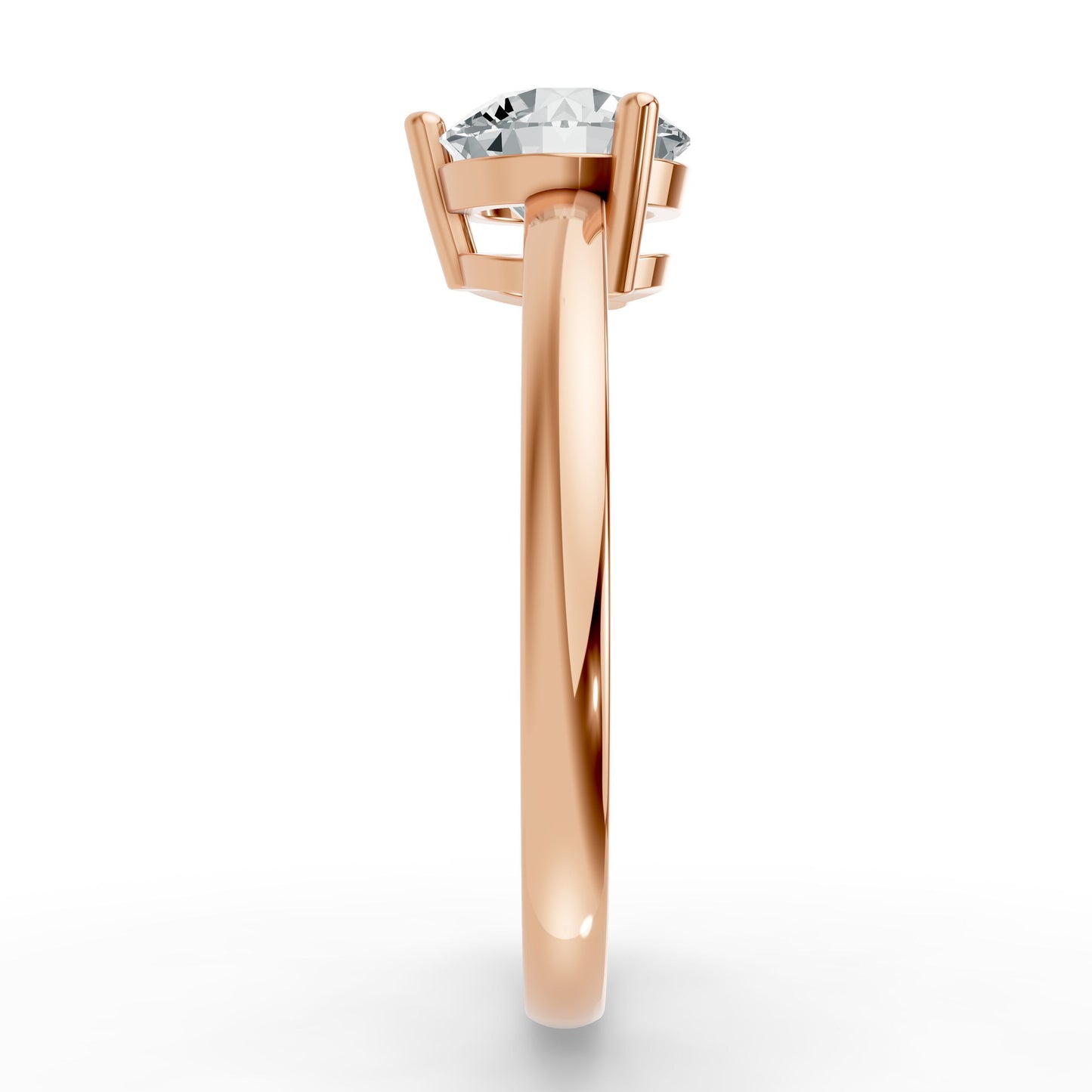 0.50CT Round Shape Lab Grown F Diamond in 14K Gold Ring