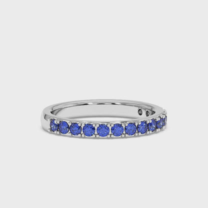 0.75CTW Round Shape Lab-Created Blue Sapphire in 14K Gold Ring