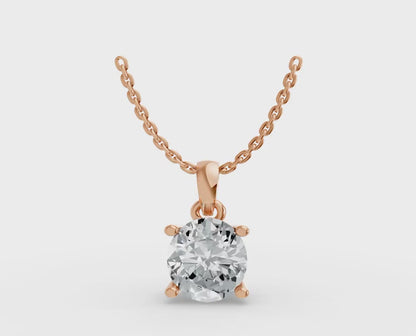 Oval Shape Lab Grown Diamond 4-prong Pendant in 925 Silver