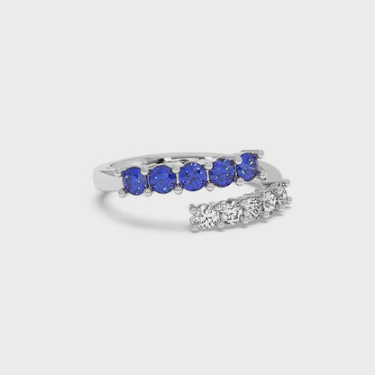 0.75CTW Round Shape Lab-Created Blue Sapphire in 14K Gold Ring