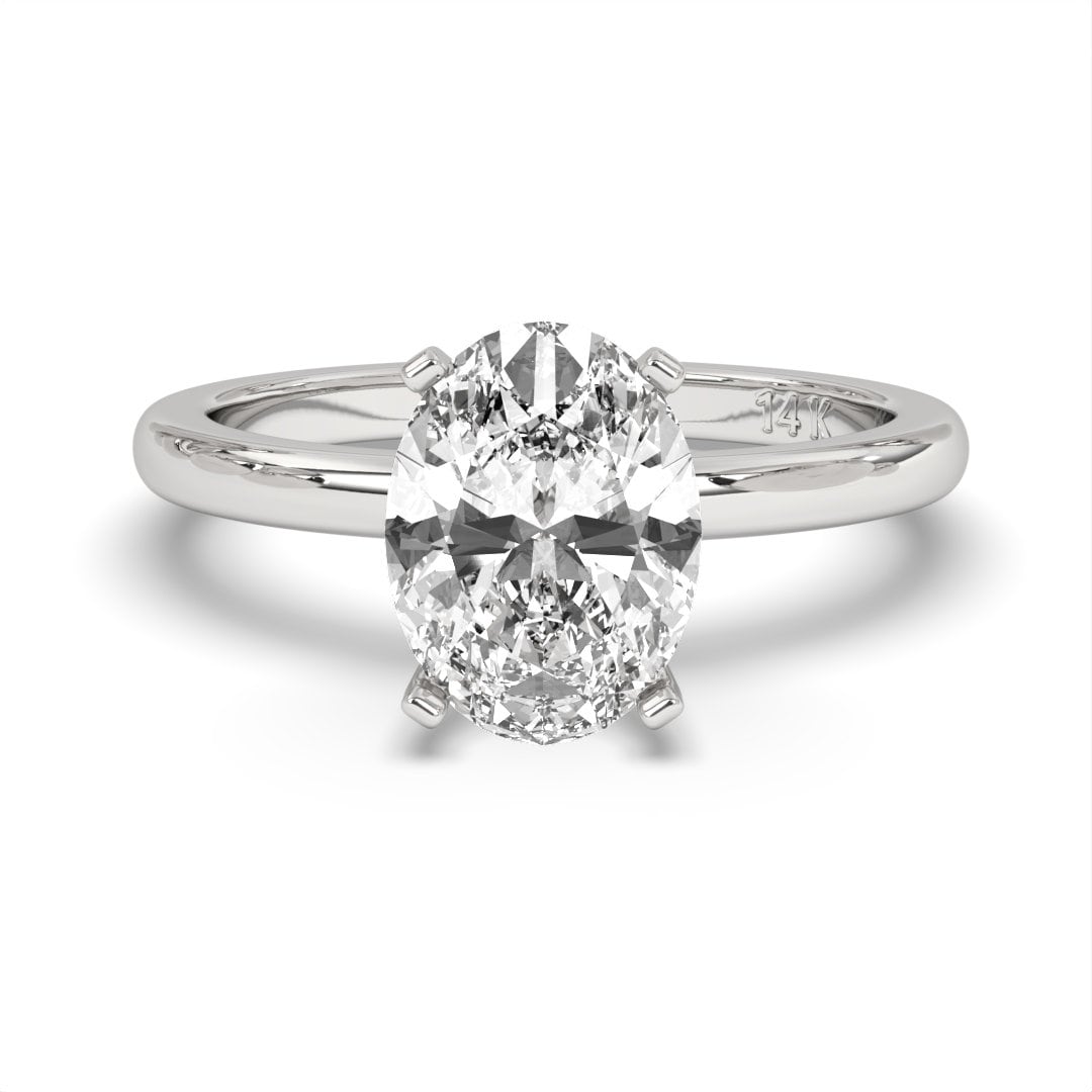0.50CT Oval Cut Solitaire Near Colorless  (F-G) Color with VS/ SI Clarity Lab-Grown Engagement Diamond Ring for Women 14K Gold